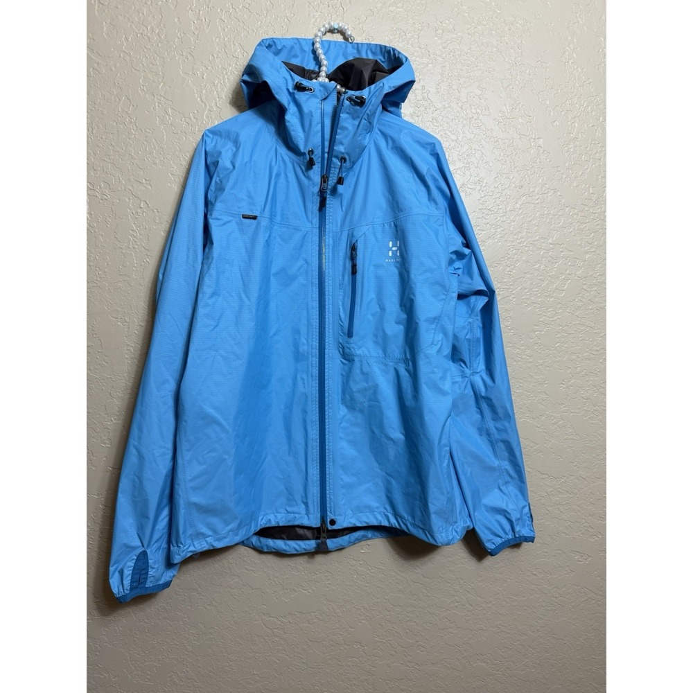 Women's Haglofs Windstopper Jacket GORETEX Hiking Blue Windbreaker Size XXL